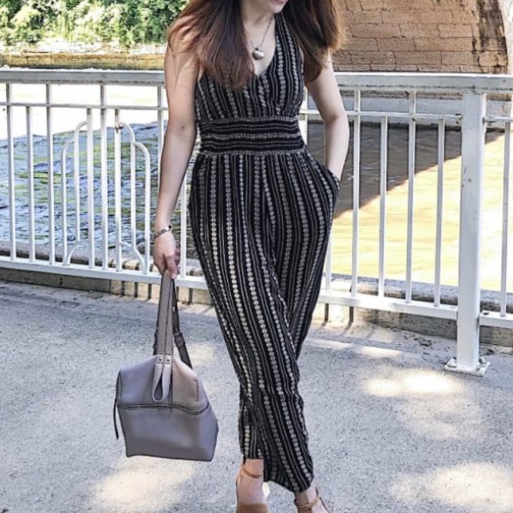 AEO Floral Halter Jumpsuit